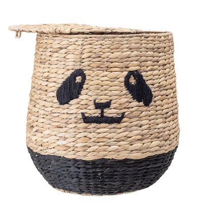 Shopping baskets - Youl Basket w/Lid, Nature, Water Hyacinth  - BLOOMINGVILLE MINI
