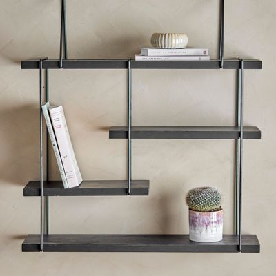Shelves - Lewis Shelf, Black, Firwood  - BLOOMINGVILLE MULTIBRAND HOUSE