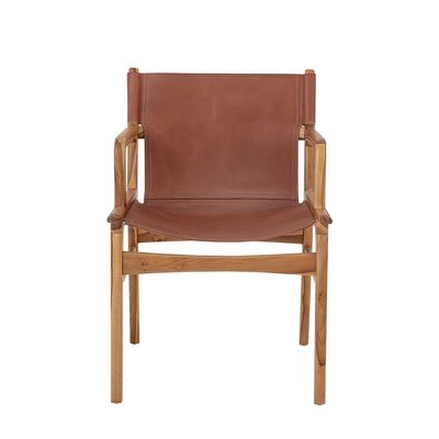 Lounge chairs - Ollie Lounge Chair, Brown, Leather  - BLOOMINGVILLE