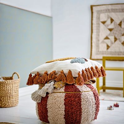 Ottomans - Charoline Pouf, Brown, Cotton  - BLOOMINGVILLE MINI