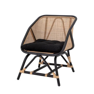 Lounge chairs - Loue Lounge Chair, Black, Rattan  - BLOOMINGVILLE MULTIBRAND HOUSE