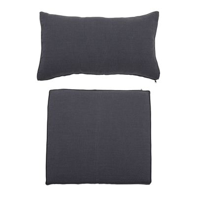 Cushions - Mundo Cushion Cover (No filler), Grey, Polyester Set of 2 - BLOOMINGVILLE