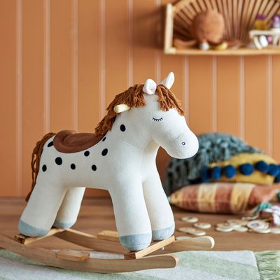 Toys - Merlen Rocking Toy, Horse, White, Polyester  - BLOOMINGVILLE MINI
