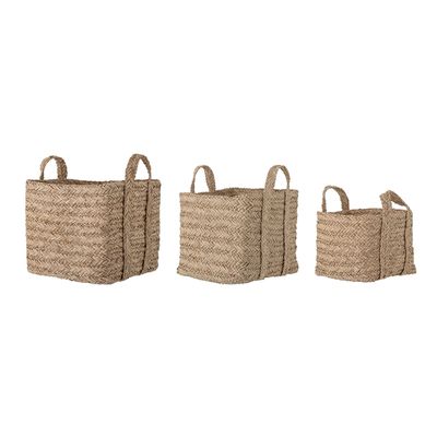 Shopping baskets - Kayes Basket, Nature, Seagrass Set of 3 - BLOOMINGVILLE MULTIBRAND HOUSE