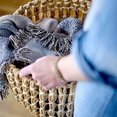 Shopping baskets - Kristel Basket, Nature, Water Hyacinth Set of 3 - BLOOMINGVILLE MULTIBRAND HOUSE