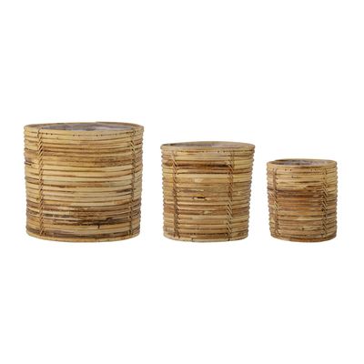 Shopping baskets - Linoa Basket, Nature, Rattan Set of 3 - BLOOMINGVILLE MULTIBRAND HOUSE