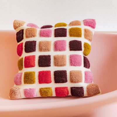 Cushions - Tetris Brown Pillow - COLORTHERAPIS