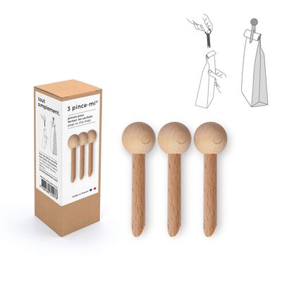 Tea and coffee accessories - Box of 3 wooden bag clips - TOUT SIMPLEMENT,