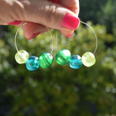 Gifts - Hoop Murano Glass frosted earrings - CHAMA NAVARRO