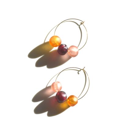 Cadeaux - Boucles d'oreilles Hoop en verre de Murano givré - CHAMA NAVARRO