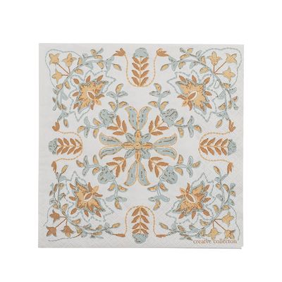 Serviettes - Alvira Serviette, Verte, FSC® Mix, Papier Pack of 20 - CREATIVE COLLECTION