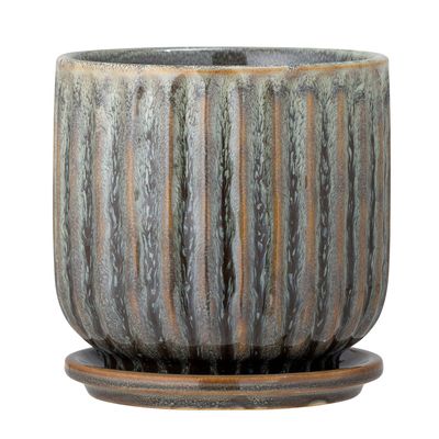 Pots de fleurs - Drago Pot de fleurs pour support, Verte, Grès - CREATIVE COLLECTION