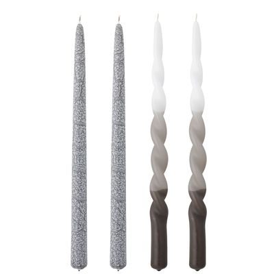 Bougies - Frost Bougie, Gris, Parafine Pack of 4 - BLOOMINGVILLE MULTIBRAND HOUSE