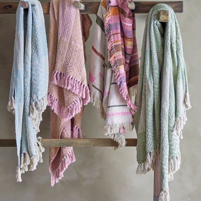 Throw blankets - Toscana Throw, Nature, Recycled Cotton  - BLOOMINGVILLE MULTIBRAND HOUSE