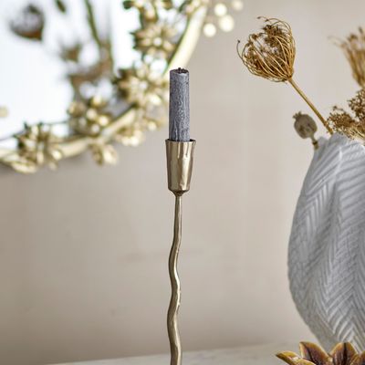 Bougeoirs et photophores  - Kayla Bougeoir, Brass, Métal  - CREATIVE COLLECTION