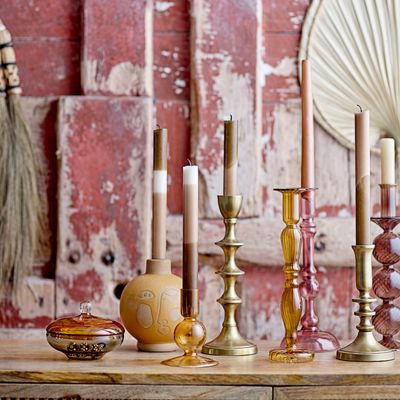 Candlesticks and candle holders - Jilian Candle Holder, Brown, Stoneware  - BLOOMINGVILLE MULTIBRAND HOUSE