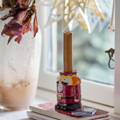 Candlesticks and candle holders - Feast Candle Holder, Red, Stoneware  - BLOOMINGVILLE MULTIBRAND HOUSE