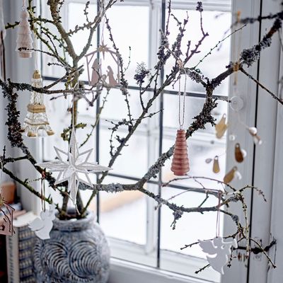 Christmas garlands and baubles - Jivan Ornament, Nature, Wood Set of 3 - BLOOMINGVILLE MULTIBRAND HOUSE