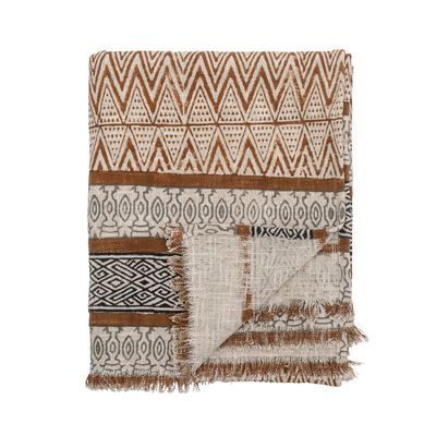 Throw blankets - Madigan Throw, Brown, Cotton - CREATIVE COLLECTION