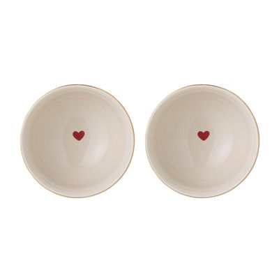 Bowls - Jolly Bowl, Red, Stoneware Set of 2 - BLOOMINGVILLE MULTIBRAND HOUSE