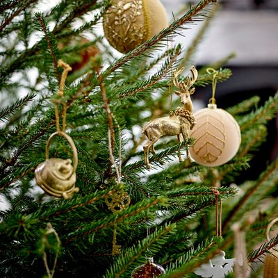 Christmas garlands and baubles - Elijah Ornament, Gold, Resin Set of 2 - BLOOMINGVILLE MULTIBRAND HOUSE