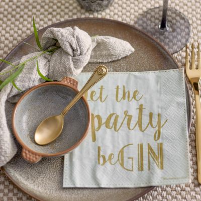 Napkins - Tedde Napkin, Gold, FSC® Mix, Paper Pack of 20 - BLOOMINGVILLE MULTIBRAND HOUSE