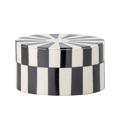 Boîtes de rangement - Ilana Boîte avec couvercle, Noir, Résine - BLOOMINGVILLE MULTIBRAND HOUSE