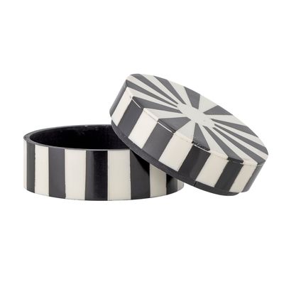 Storage boxes - Ilana Box w/Lid, Black, Resin  - BLOOMINGVILLE MULTIBRAND HOUSE