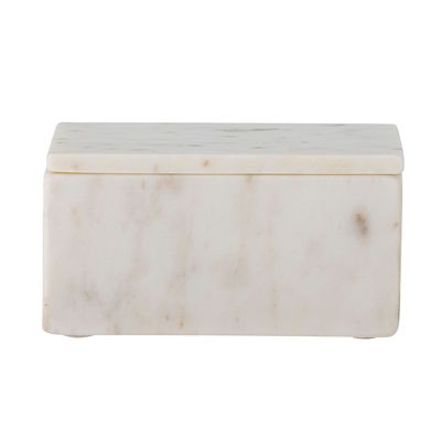 Boîtes de rangement - Hasel Boîte avec couvercle, Blanc, Marbre - BLOOMINGVILLE MULTIBRAND HOUSE