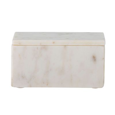 Storage boxes - Hasel Box w/Lid, White, Marble  - BLOOMINGVILLE