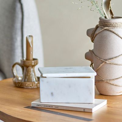 Storage boxes - Hasel Box w/Lid, White, Marble  - BLOOMINGVILLE MULTIBRAND HOUSE
