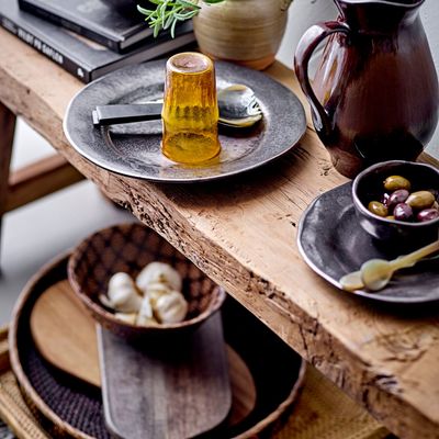 Everyday plates - Linne Plate, Brass, Stoneware  - CREATIVE COLLECTION