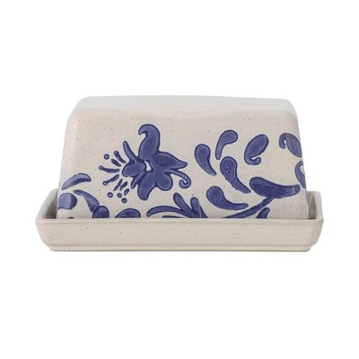 Kitchen utensils - Petunia Butter Box, Blue, Stoneware - CREATIVE COLLECTION