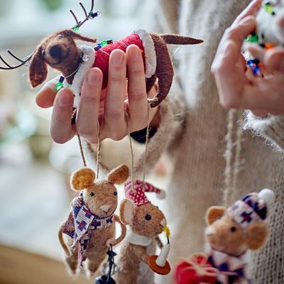 Guirlandes et boules de Noël - Peo Bibelot, Marron, Laine Set of 3 - BLOOMINGVILLE MULTIBRAND HOUSE