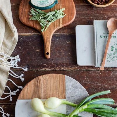 Trays - Olly Cake Tray, White, Marble  - CREATIVE COLLECTION