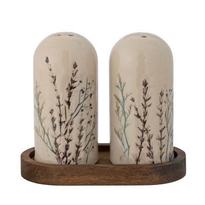 Couverts & ustensiles de cuisine - Bea Ensemble de sel et poivre, Nature, Grès Set - BLOOMINGVILLE MULTIBRAND HOUSE