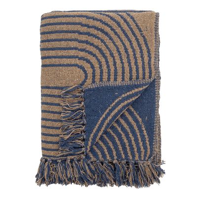 Throw blankets - Tiffanie Throw, Blue, Recycled Cotton - BLOOMINGVILLE MULTIBRAND HOUSE