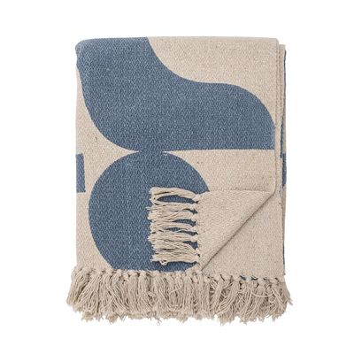 Throw blankets - Agno Throw, Blue, Recycled Cotton - BLOOMINGVILLE MULTIBRAND HOUSE