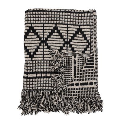 Plaids - Gutte Plaid, Noir, Coton recyclé - BLOOMINGVILLE MULTIBRAND HOUSE