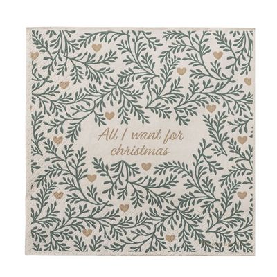 Serviettes - Grazia Serviette, Verte, FSC® Mix, Papier Pack of 20 - BLOOMINGVILLE MULTIBRAND HOUSE