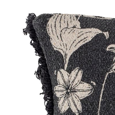 Cushions - Mali Cushion, Black, Recycled Cotton  - BLOOMINGVILLE MULTIBRAND HOUSE