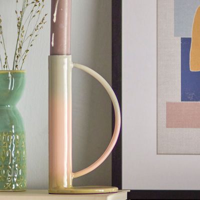 Bougeoirs et photophores  - Peach Bougeoir, Rose, Métal  - BLOOMINGVILLE MULTIBRAND HOUSE