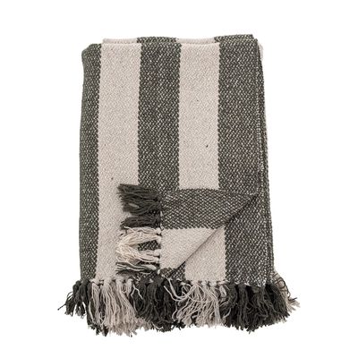 Throw blankets - Jodina Throw, Green, Recycled Cotton - BLOOMINGVILLE MULTIBRAND HOUSE