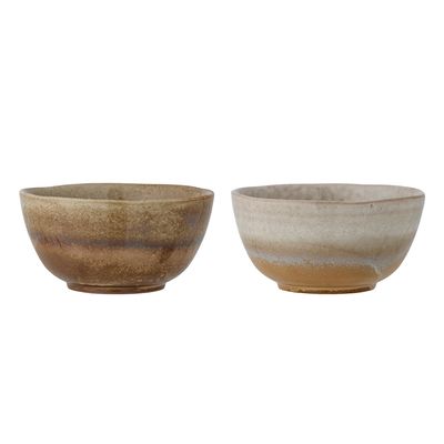 Bols - Dahlia Bol, Marron, Grès Set of 2 - CREATIVE COLLECTION