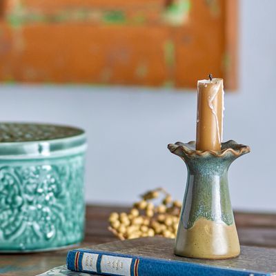 Candlesticks and candle holders - Akeem Candle Holder, Brown, Stoneware  - CREATIVE COLLECTION