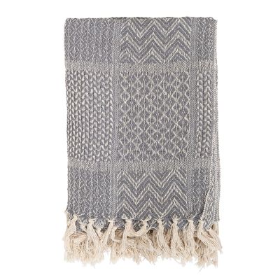 Plaids - Rodion Plaid, Gris, Coton recyclé  - BLOOMINGVILLE MULTIBRAND HOUSE