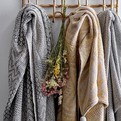 Throw blankets - Rodion Throw, Grey, Recycled Cotton  - BLOOMINGVILLE MULTIBRAND HOUSE