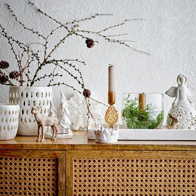 Bougeoirs et photophores  - Starry Photophore, Blanc, Grès  - BLOOMINGVILLE MULTIBRAND HOUSE