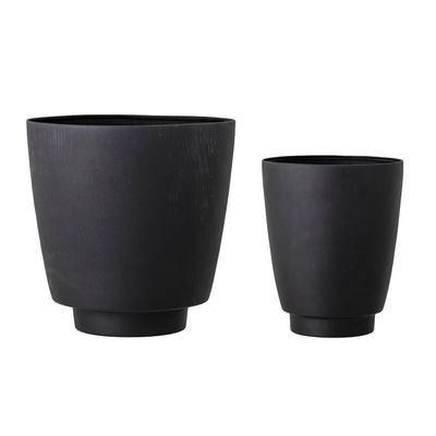 Pots de fleurs - Ilion Pot de fleurs, Noir, Métal Set of 2 - BLOOMINGVILLE MULTIBRAND HOUSE