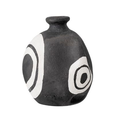 Vases - Mika Deco Vase, Black, Terracotta - BLOOMINGVILLE MULTIBRAND HOUSE
